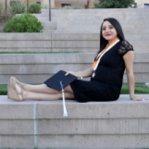 Margarita Ibarra at Utep's Centtenial park posing for graduation pictures, Sunday, April 30, 2017.